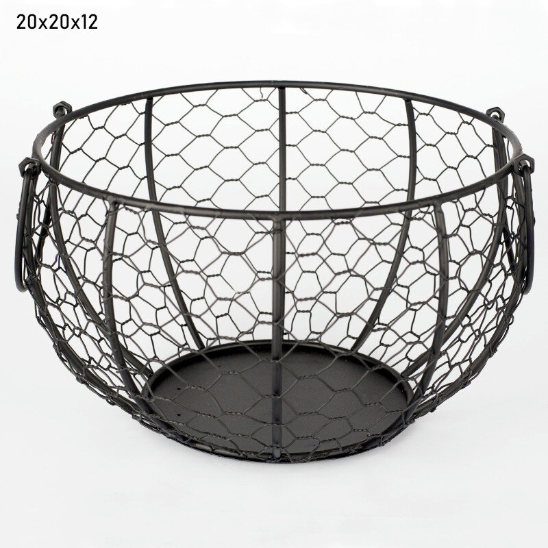 JJT hens basket basket egg basket kitchen basket american iron art weaving basket decorative basket creative restaurant decorate basket kitchen accessories fruit basket egg basket