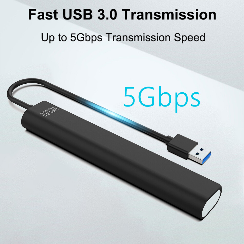 USB 2.0/3.0 HUB Dock Adapter Multi USB Splitter 5Gbps 7 Ports USB Expander