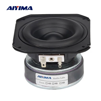 AIYIMA 1Pcs 3.5 Mid woofer Speaker 2 Ohm 30W Rubber Edge Long Stroke Bass Audio Speaker HiFi Home Theater Loudspeaker