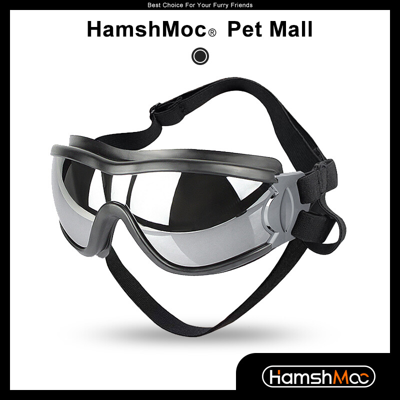 HamshMoc UV Protection Dog Goggles Windproof Pet Sunglasses Eye Wear Protection Sunproof Rainproof with Adjustable Strap for Medium Large Dog