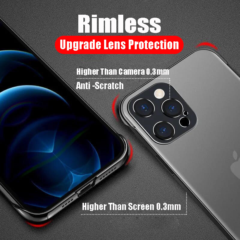 Siêu mỏng Matte Không Khung Cứng PC Bảo Vệ Trường Hợp Đối Với iPhone 15 Pro Max 14 Cộng Với 13 Mini 12 11 XS Max X XR 7 8 Cộng Với CD ống kính kim loại Vòng Chống Sốc Bìa