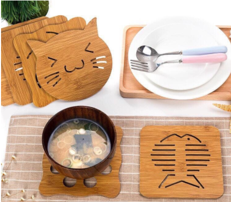 Đế lót nồi bằng gỗ kiểu dáng dễ thương đế lót dày chất lượng sang trọng