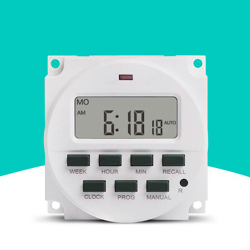 15.98 Inch LCD Digital Timer 12V DC 7 Days Programmable Time Switch TM618N-4