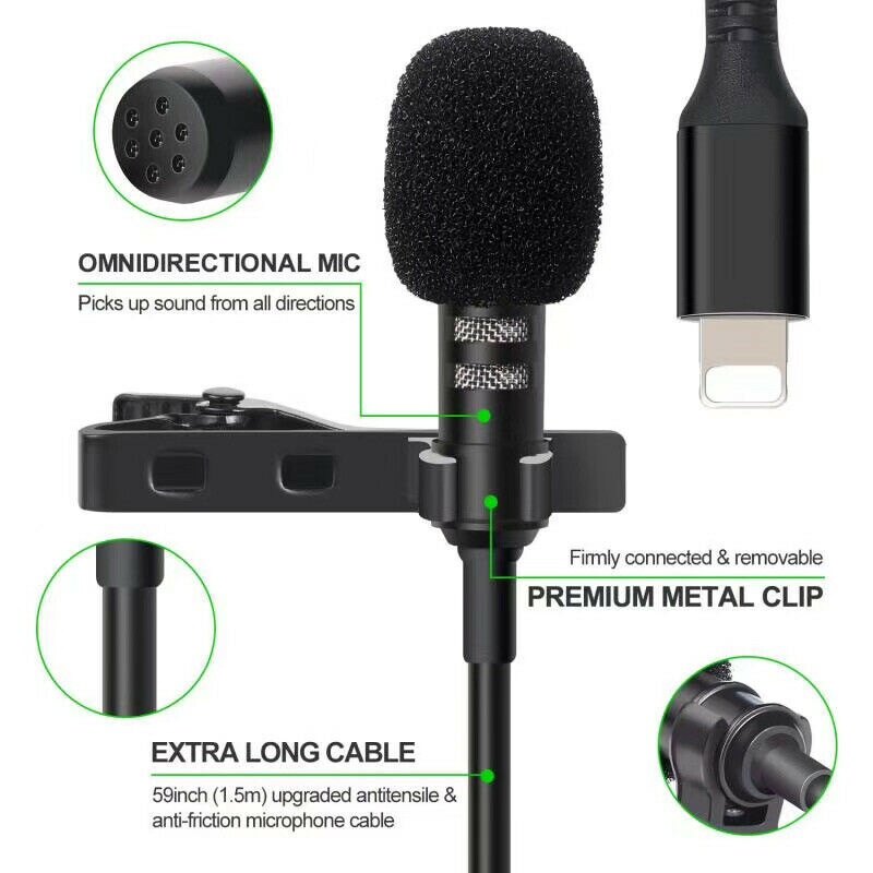 Micro Mini Kẹp Cài Ve Áo Micrô Camera Điện Thoại Máy Vi Tính Micro Tai Ngoài Di Động Cho iPhone Máy Tính Xách Tay Máy Tính