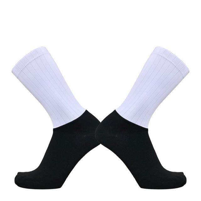 Anti Slip Silicone Summer Aero Socks Whiteline Cycling Socks Men Bicycle Sport Running Bike Socks Calcetines Ciclismo