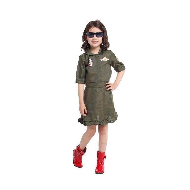 Girls Dresses Halloween Costume Polyester Kids Career Role Cosplay Fancy Green Clothing Costumes