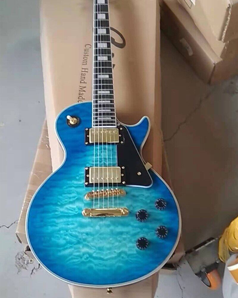 Gibson Les Paul Custom Quilt Maple Top Rosewood Fretboard Fret Nibs