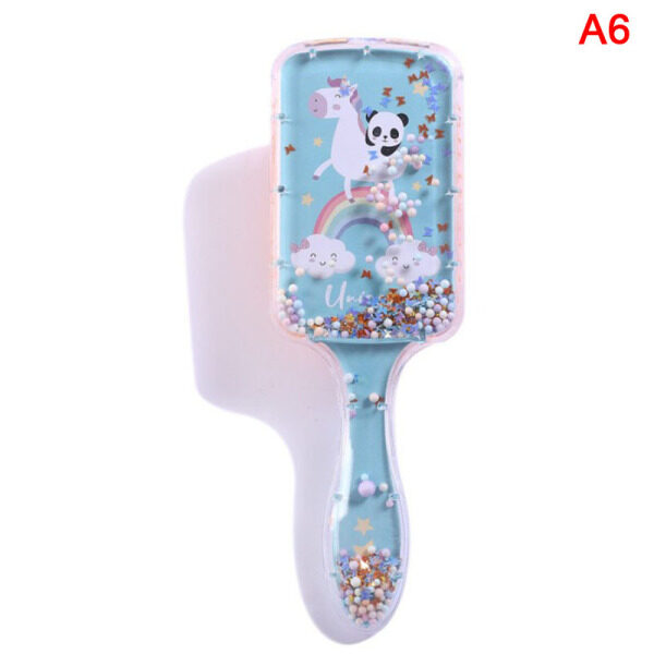 Good nice days💕Cartoon Cute Rainbow Animal Sequins Anti-static Hair Brush Massage Comb