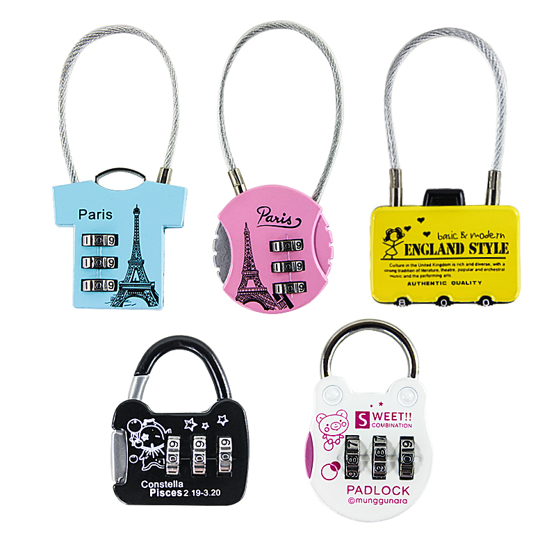 Code Lock Padlock Luggage Lever Gym Mini Wire Rope Luggage Lock Suitcase Luggage Lock