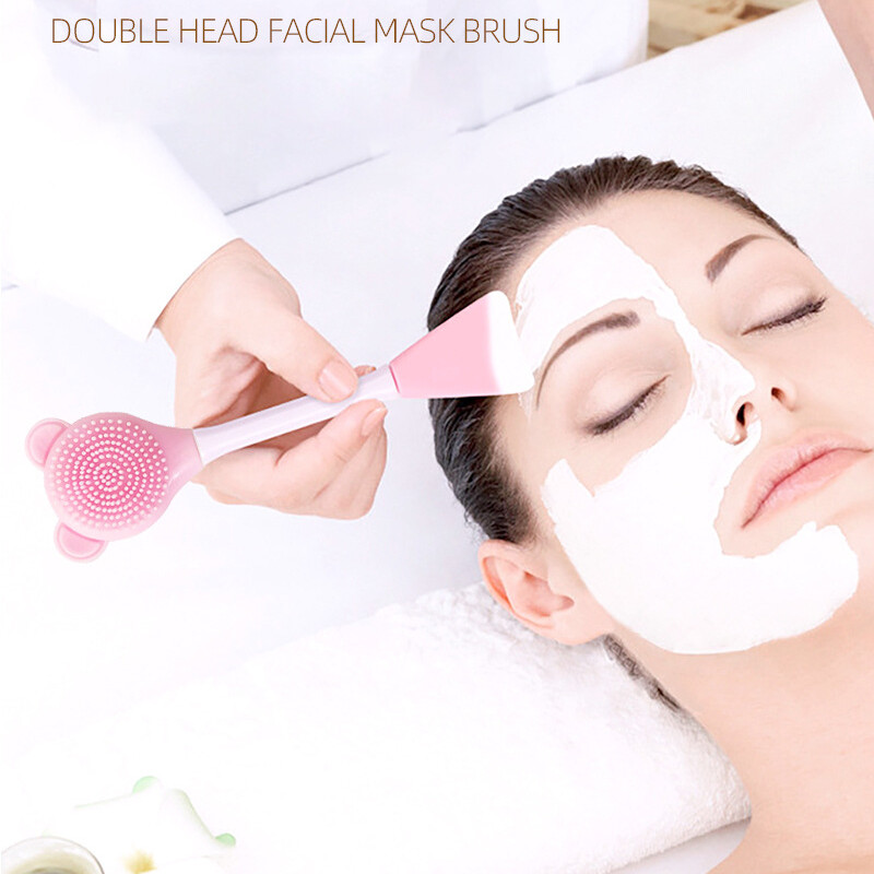 【BeautyMalls】 Cọ Đắp Mặt Nạ Hai Đầu Bằng Silicon Hình Gấu Cọ Rửa Mặt Đa Năng Dụng Cụ Làm Mặt Nạ Dạng Bôi Tự Làm
