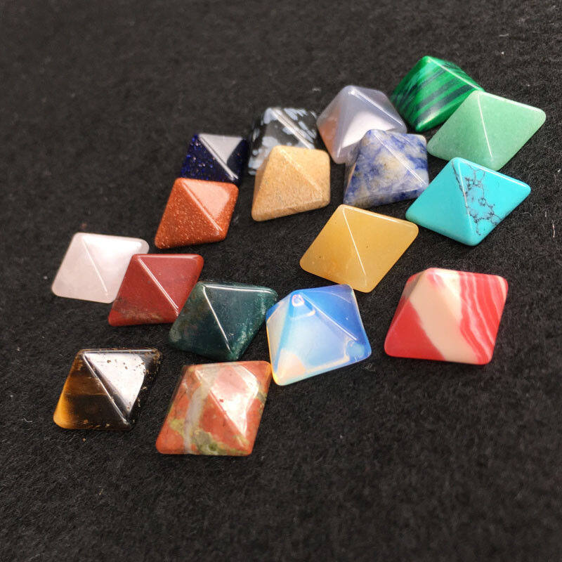7 Pcs/set Chakra Pyramid Stone Set Crystal Healing Chakra Set Or Jewelry Making Multicolor Random Colors