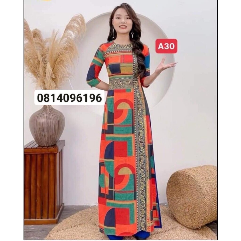 Set Áo Dài Thổ Cẩm Đủ Size (Kèm Quần)
