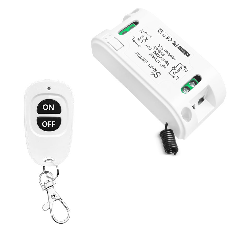 Wenqia 433 mhz rf universal wireless remote control switch ac 110v 220v 1ch light switch relay receiver transmitter for led fan lamp