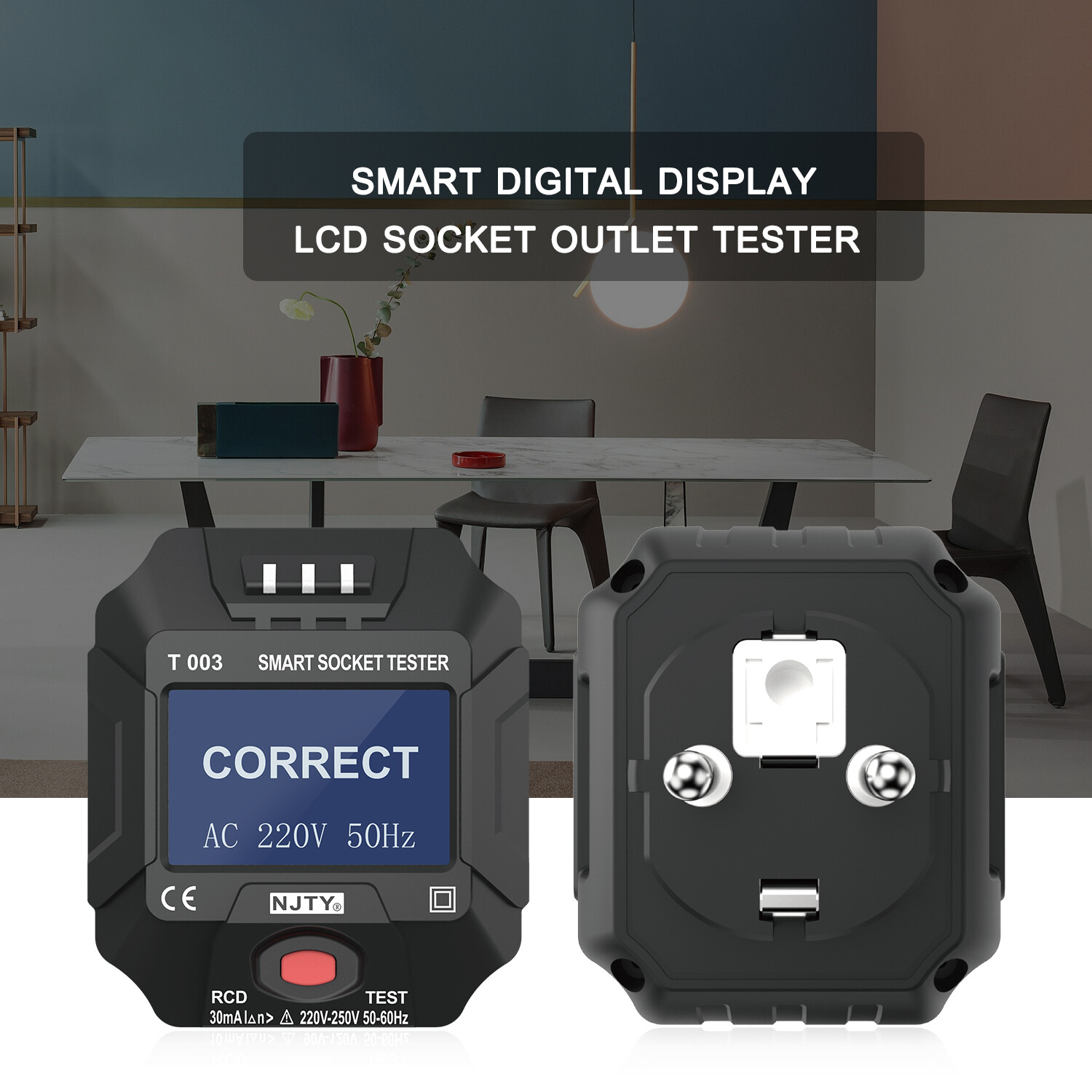 HABOTEST HT107 Socket Tester Pro Voltage Test RCD 5/30mA Socket Detect