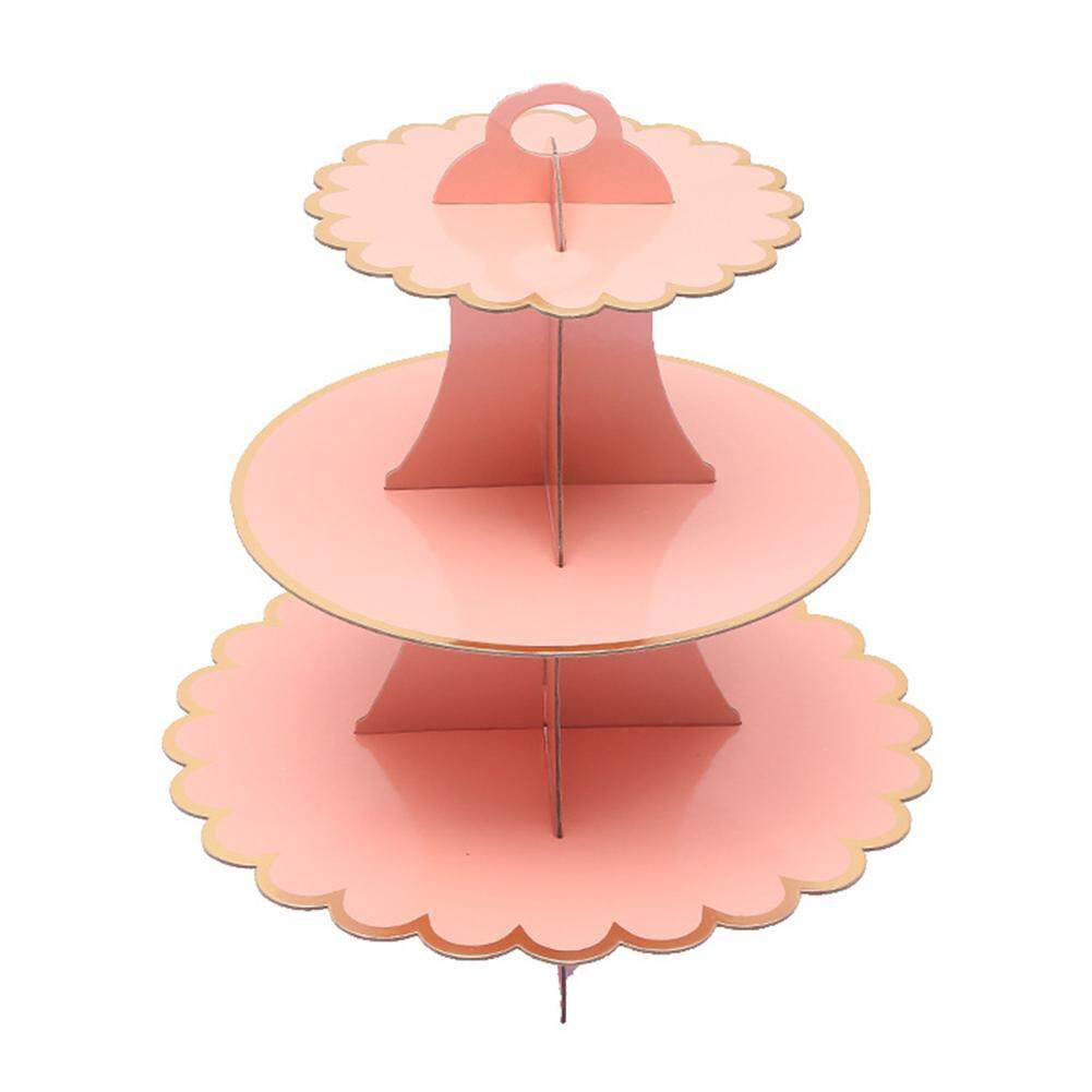Cake Stand Paper Wedding Disposable Party Decoration Foldable Triple Layer