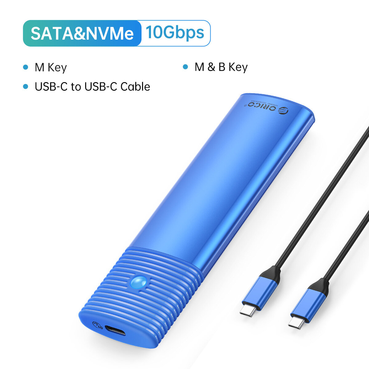 Orico m2 ssd enclosure nvme 10gbps pcie ssd box for m.2 nvme ngff sata ssd disk tool free m.2 ssd case built-in metal heat sink