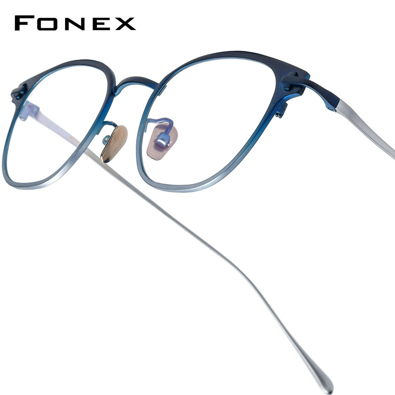 FONEX Gọng kính Titan Phụ Nữ thiết kế thương hiệu retro cổ điển Kính mắt dáng vuông Nam Giới Đầy Đủ Rim Chất Lượng Cao Nhật Bản Ultralight Tùy Chỉnh kính mắt cho mắt Castor
