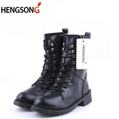 Women Ankle Booties Military Combat Boots Lace Up Cowboy Fashion Shoes Leather Boots Martin Boots Women Shoes Flat Boot Short Boots WOMEN Ankle Boots