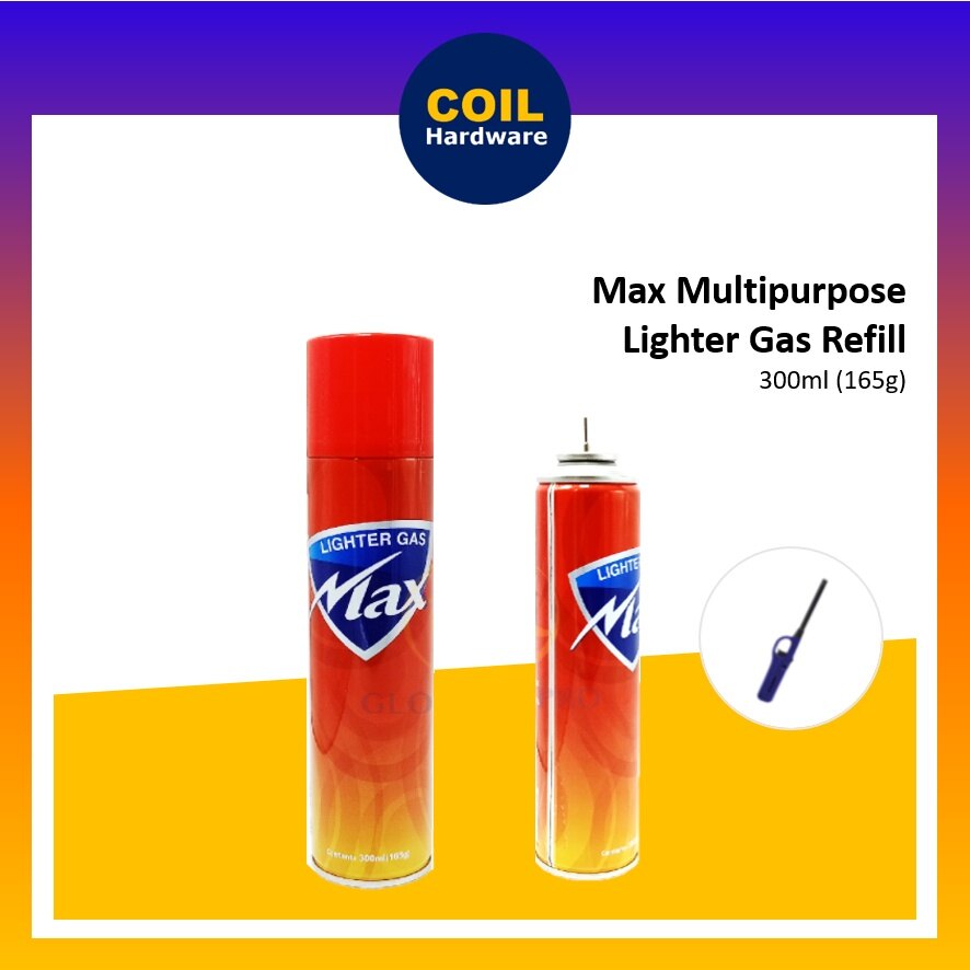 [300ml] MAX Multipurpose Universal Gas Lighter Refill 300ml (165g) Lazada