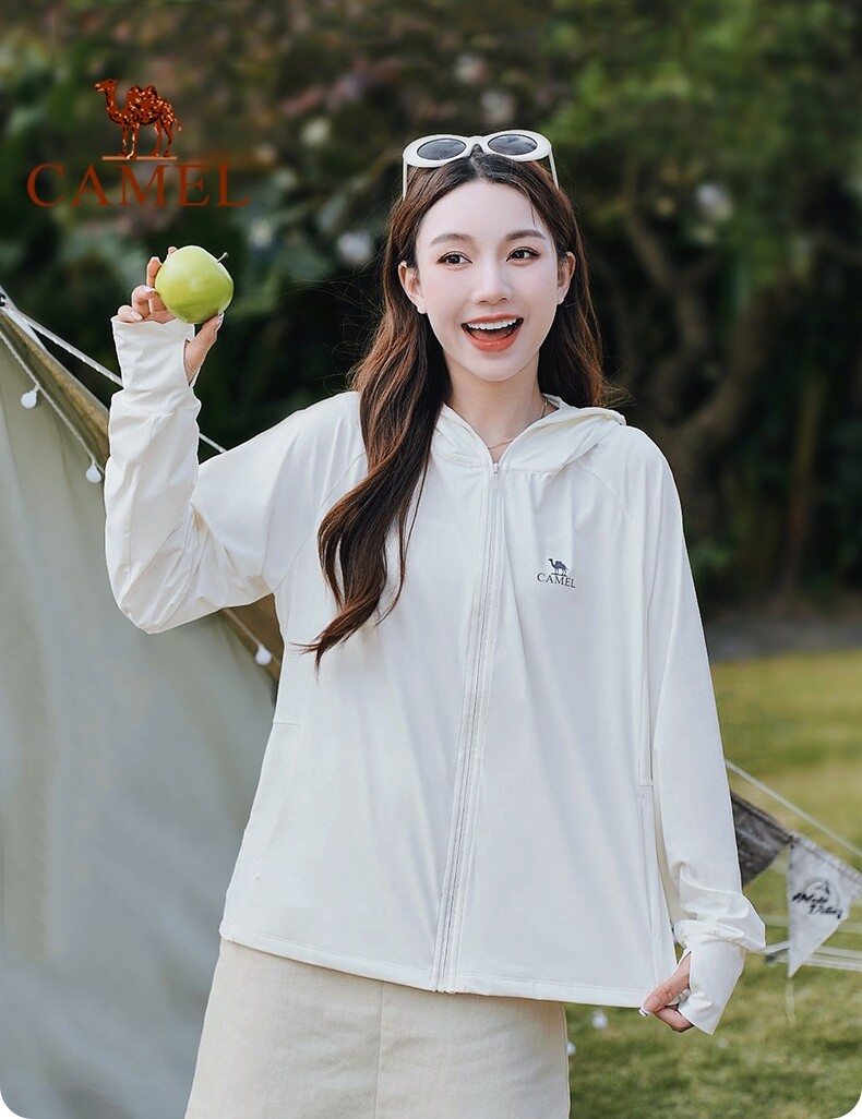 Camel women thin ice silk UPF50+ sunscreen jacket UV protection hiking jacket