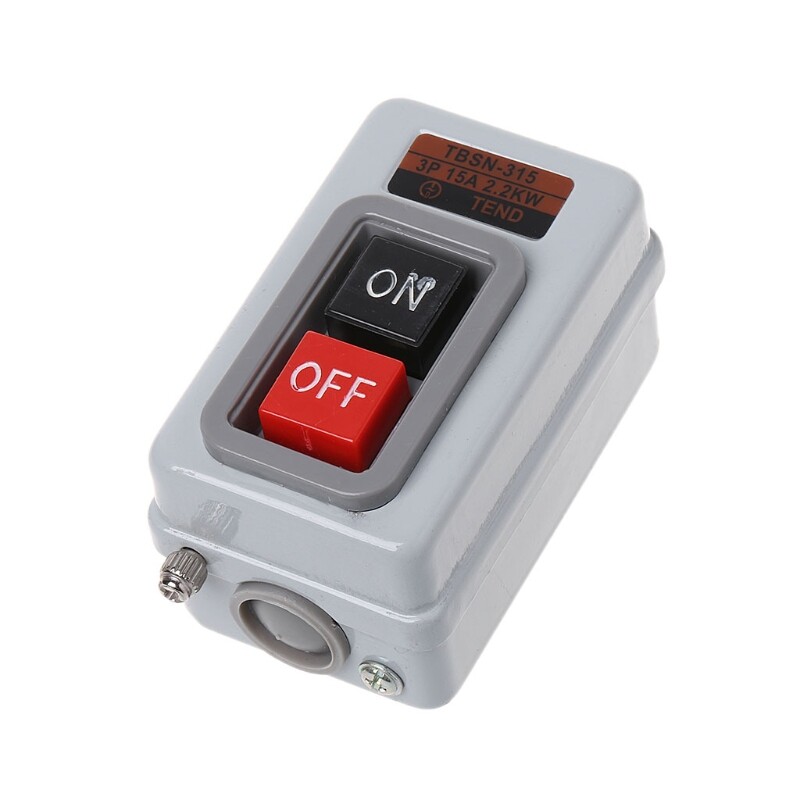 Tbsn-315 ac 380v 15a 2.2kw on/off 3 phase self-locking power push button switch