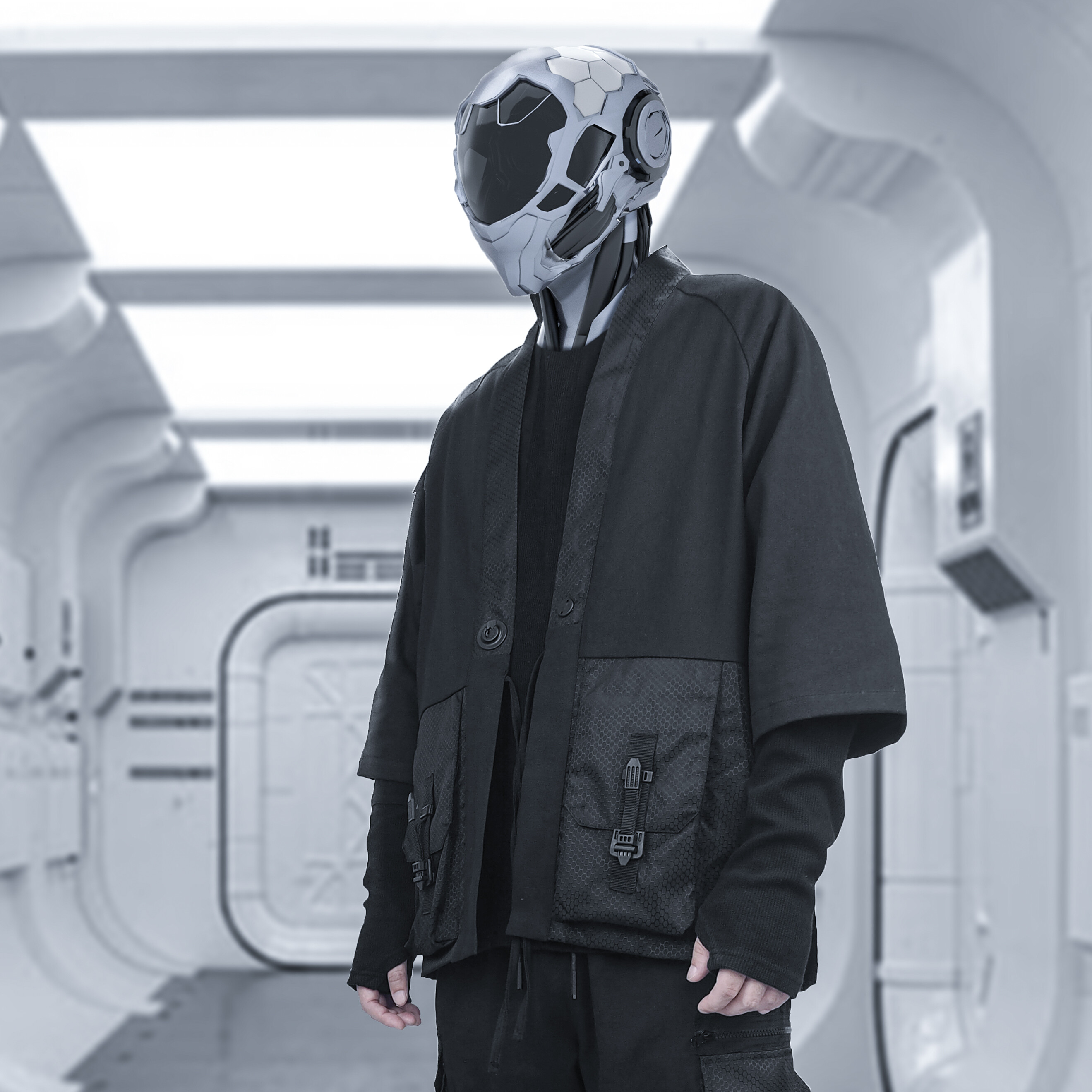 SILENSTORM Functional Fashion Brand Japanese Robe Cyberpunk Jacket Casual Three Quarter Sleeves Lightweight Jackets Kimono-jacket Darkwear Streetwear KIMONO COAT