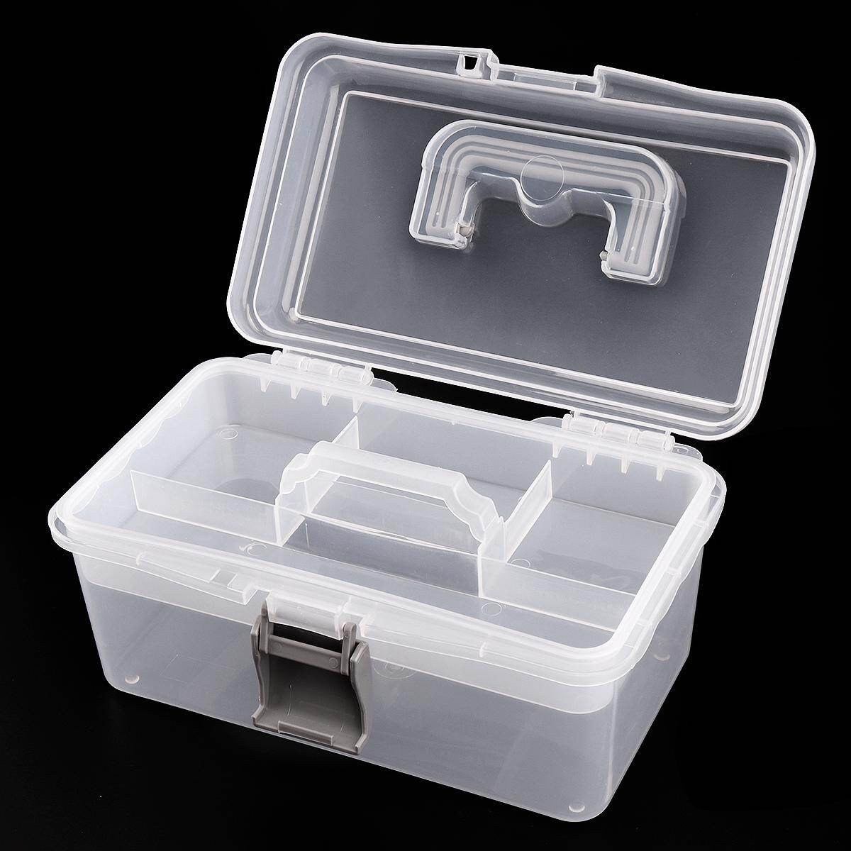 Hộp Đựng Dụng Cụ Hai Lớp Bằng Nhựa Trong Suốt Đa Chức Năng 10 Inch Phụ Kiện Phần Cứng