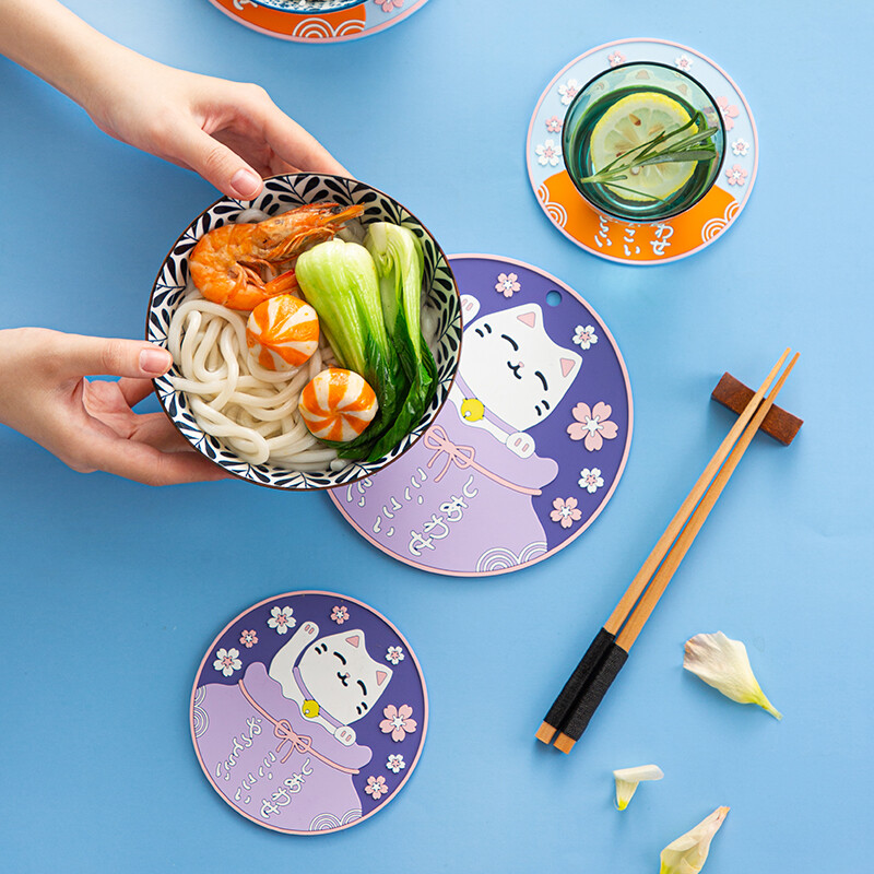 Maneki-neko miếng lót ly Thảm trải bàn gấp