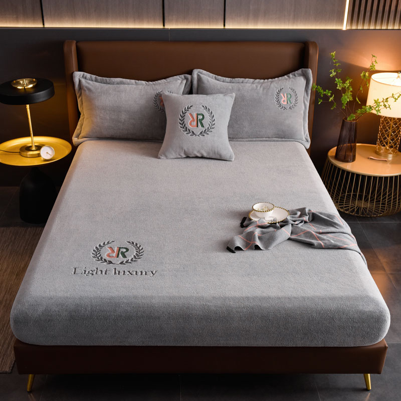 Winter warm Bed sheets, coral velvet bed sheets, plush pillowcases, fitted bed sheets, thickened bed sheets, plush bed sheets, all around bed sheets, multiple colors available, For bed size: Double / Queen / King / Super king