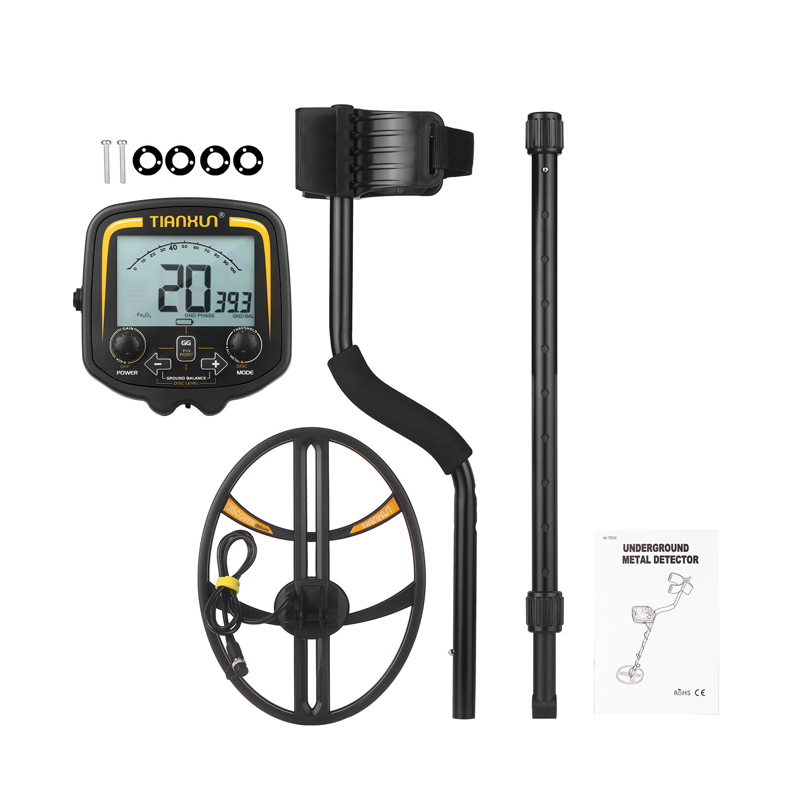 TX850 3.7-i-nch LCD Metal Detector for Gold Prospecting Relic Hunting ...