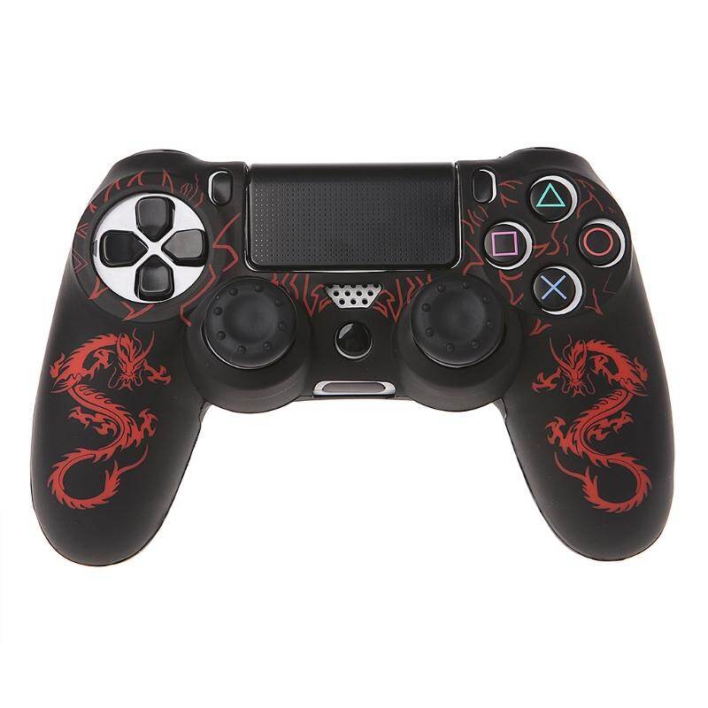 Vỏ Bọc Tay Cầm Chơi Game Silicon Hình Rồng Trung Quốc + 2 Nút Điều Khiển Cho Bộ Điều Khiển PS4