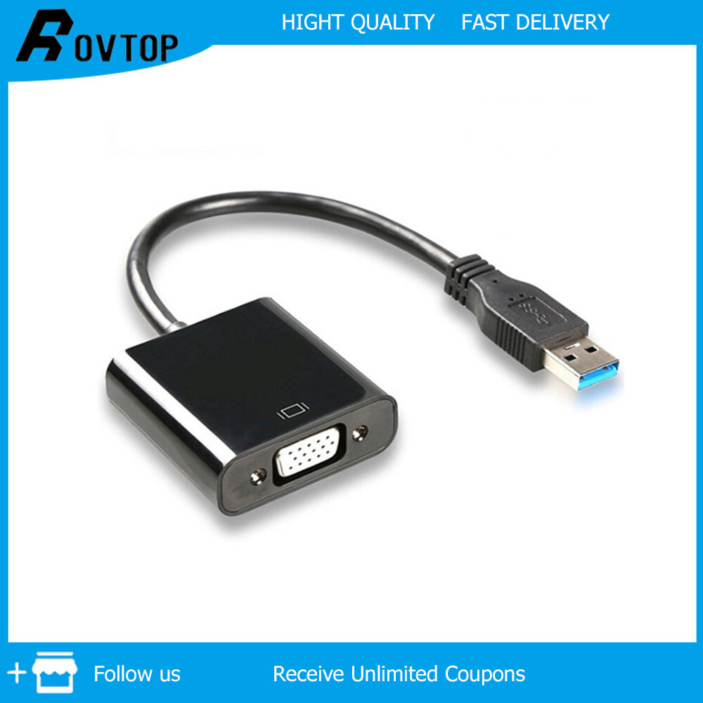 Rovtop Màn Hình Đa Năng Tốc Độ Cao USB 3.0 Sang VGA Thông Dụng Bộ Chuyển
