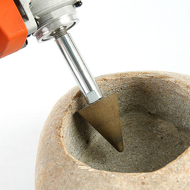 Toolstar Chamfering Diamond Head M10 Conical Diamond Grinding Head 50-200 Grit Stone Chamfering Grinding Polishing Grinding Head for Stones Chamfering, Grinding and Finishing