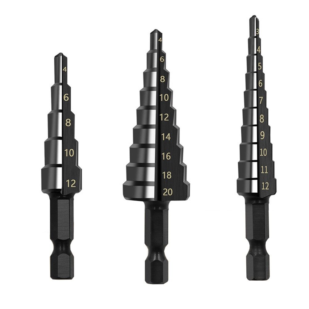 Practical Step Drill Bit Black HSS Steel Durable High Quality Practical