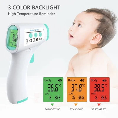 Docooler Infrared Thermometer Forehead Thermometer 50 Data Storage Non Contact Thermometers with Tri-colored Backlit LCD High Precision Handheld Temperature Meter Alarm Function