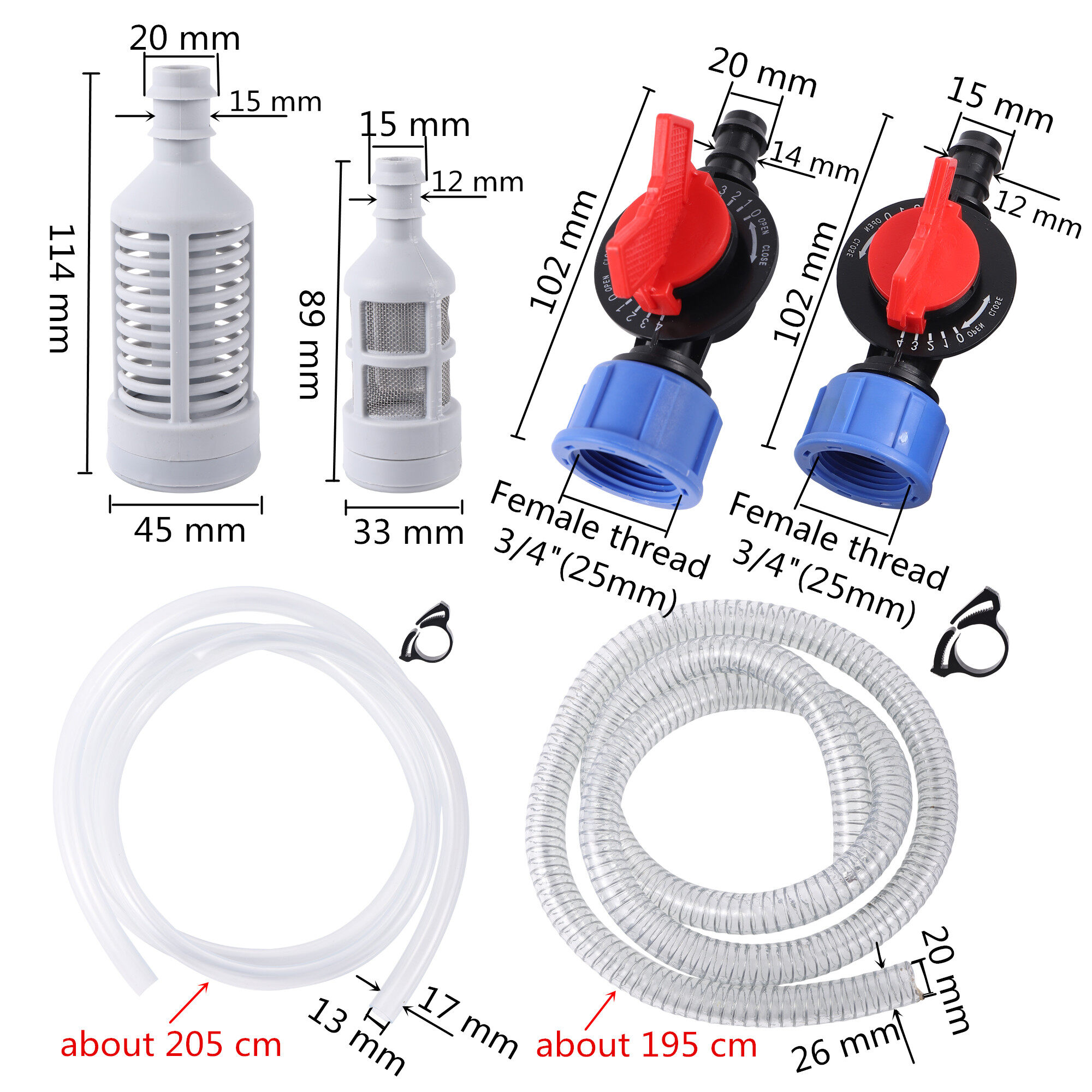 Đầu hút to 1 "/1.5"/2 "đầu đực Venturi thụ tinh Kit Tự động phân bón Injector vòi phun nhỏ giọt thủy lợi phụ kiện