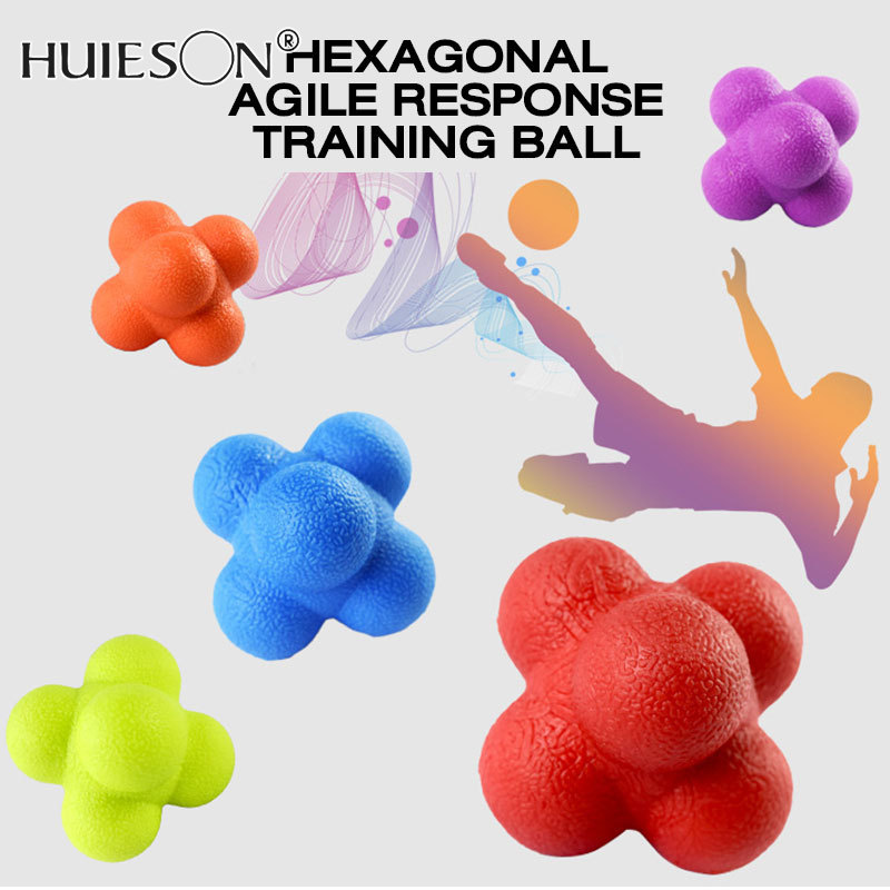 【Huieson】Hexagonal ball high elasticity reaction ball agility ball change ball speed ball exercise reflexes