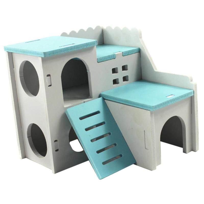 Nhà Cho Hamster Bằng Gỗ Nhiều Màu Sắc PETSOLA, Nhà Cho Thú Cưng, Phòng Tập Thể Dục, Sóc, Thỏ Trèo Lên Sân Chơi, Ổ Cho Hamster