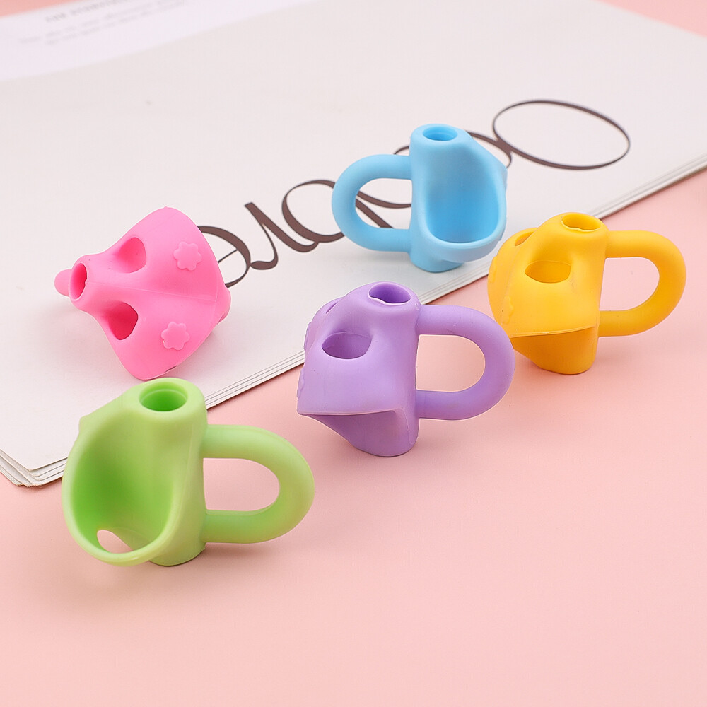 Ba ngón tay trẻ em Đồ giữ bút chì Silicone sinh viên tư thế đúng học tập dụng cụ viết thiết bị chính xác