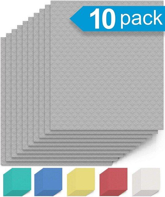 10-Pack Swedish Dishcloths - Super Absorbent Reusable Sponge Cloths For Eco-Friendly Kitchen Cleaning