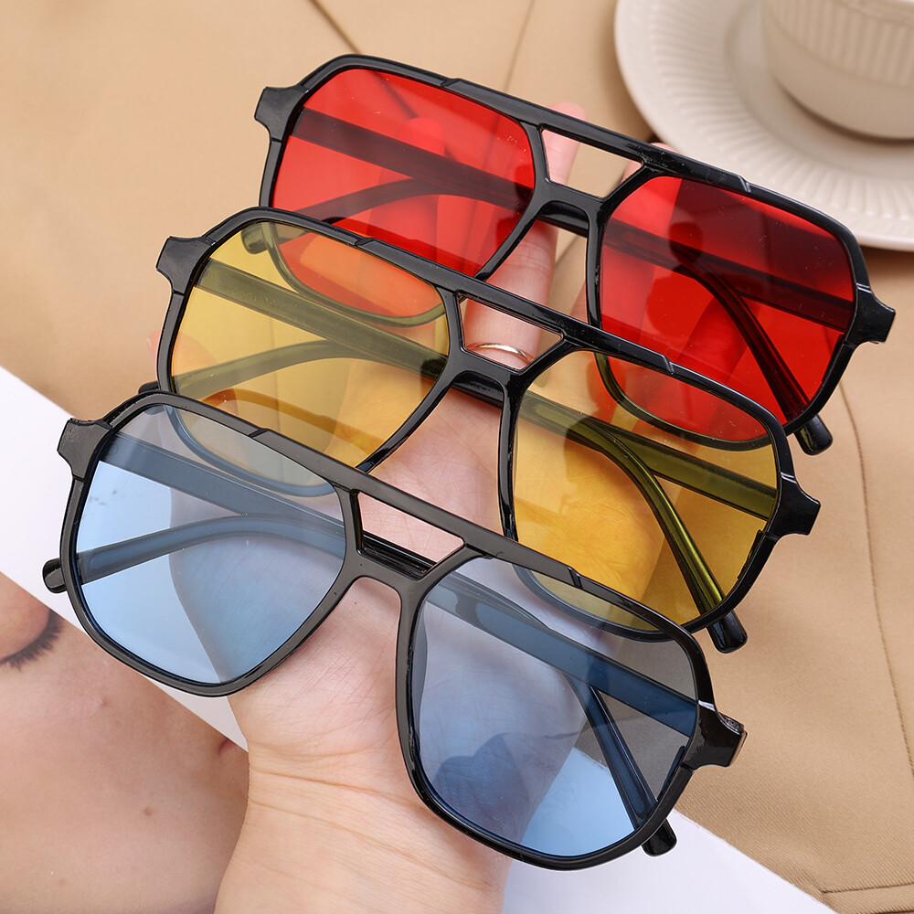 Double Bridge Fashion Square Sunglasses