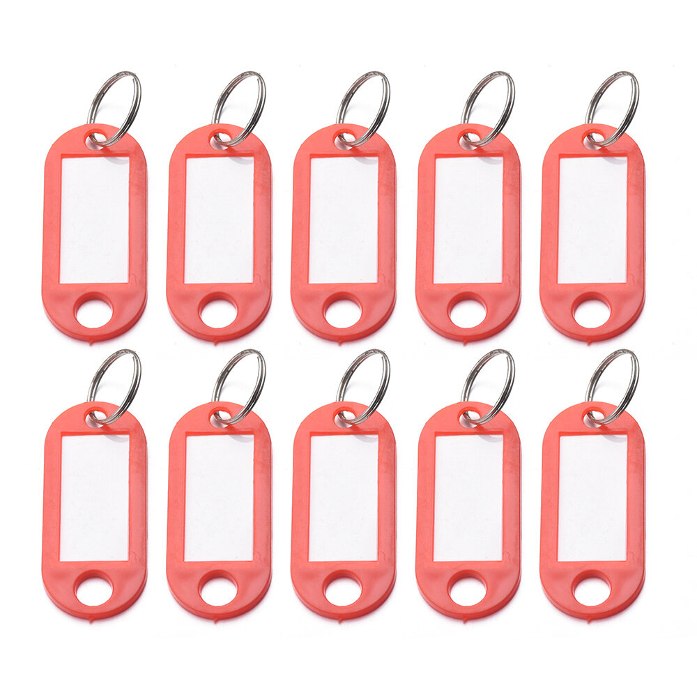 10Pcs Plastic Advertising Mark Keychain Pendant Classification Number Plate Luggage Label Color PP Key Ring