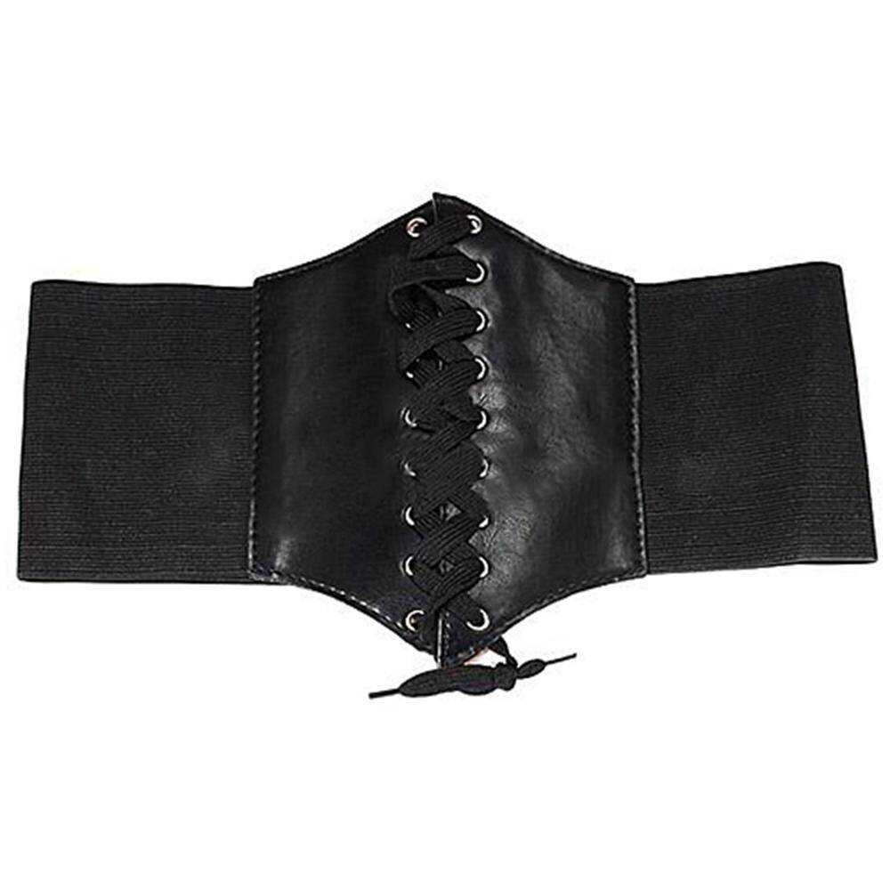 Broadfashion Fashion Women Faux Leather Wide Waist Waistband Belt Corset Elastic Waspie
