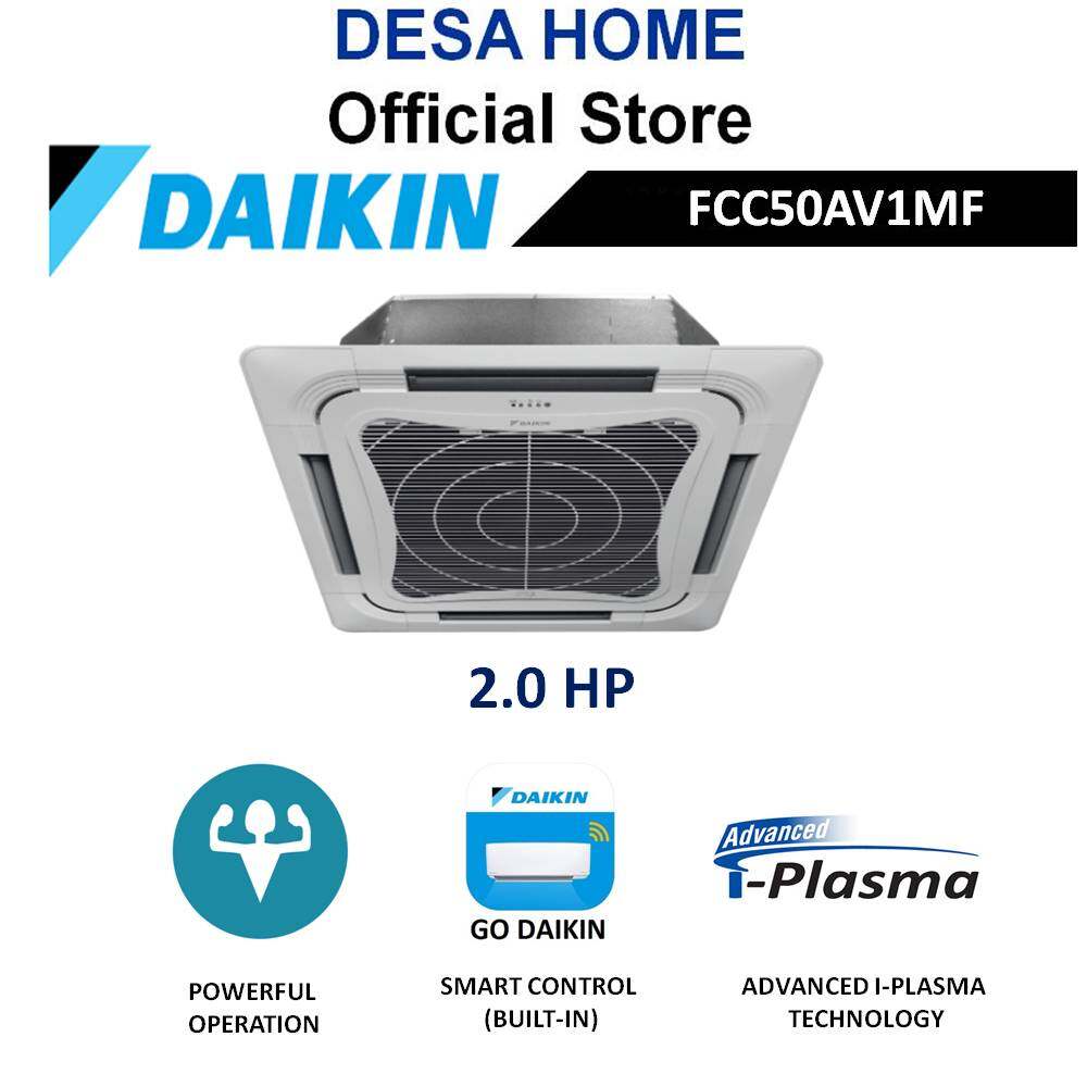 [FREE DELIVERY] DAIKIN FCC50AV1MF 2.0HP NON INVERTER CEILING CASSETTE AIR COND WITH SMART