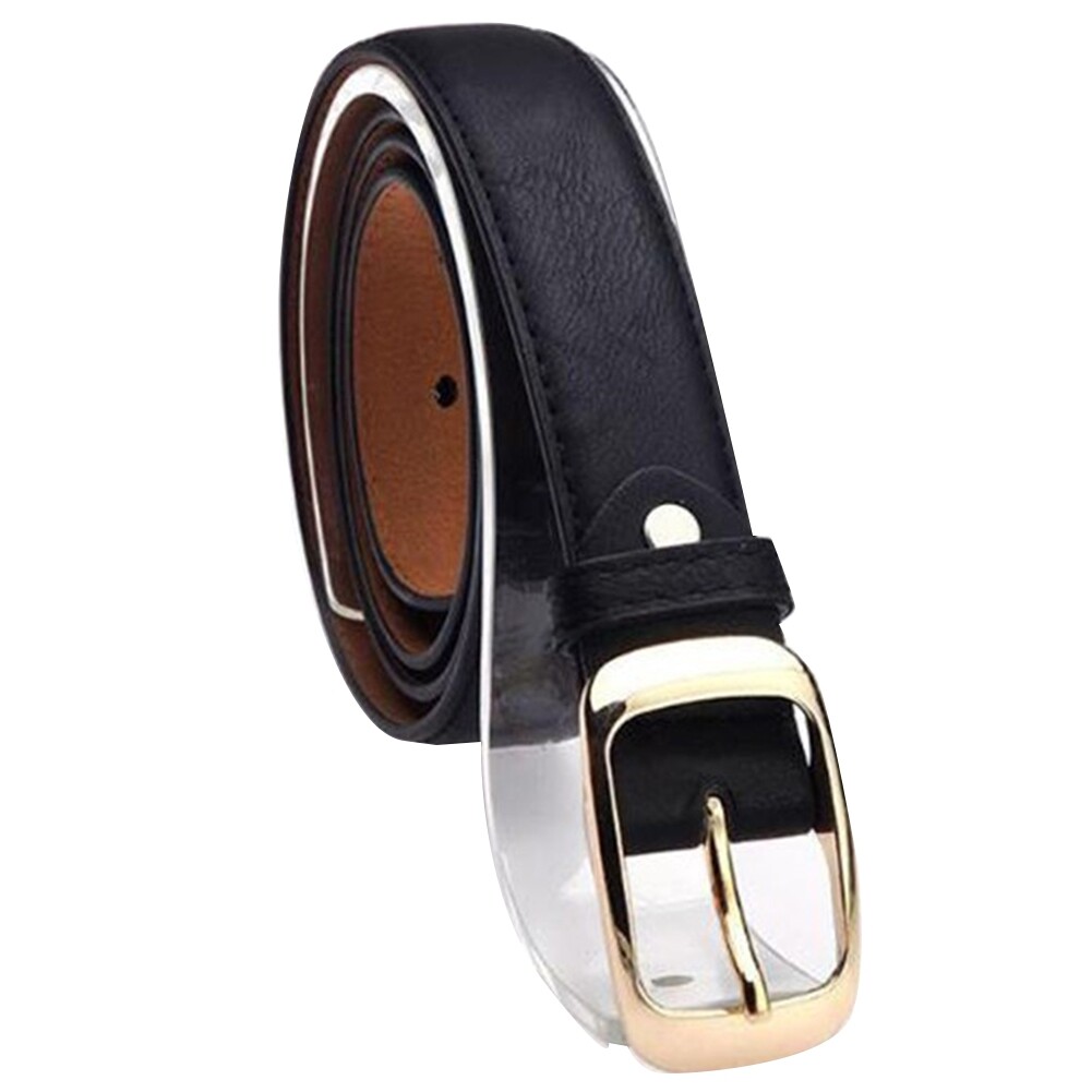 CS Fashion Women Faux Leather Solid Color Leopard Print Waist Belt Strap Waistband