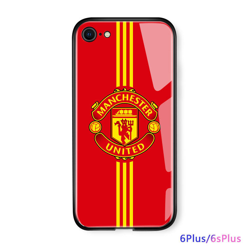 UCUC Casing For Apple iPhone 6 Plus 6s Plus Phone case for boys League Football Club Tempered Glass Casing Protective Phone Back Shockproof Cover