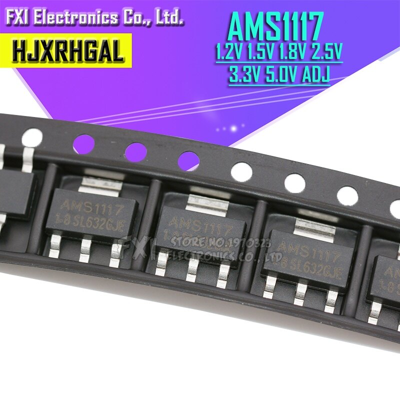 20pcs ams1117 series ams1117-3.3v ams1117-adj ams1117-1.8v ams1117-1.2v ams1117-5.0v ams1117-2.5v ams1117-3.3 ams1117-5.0 sot23
