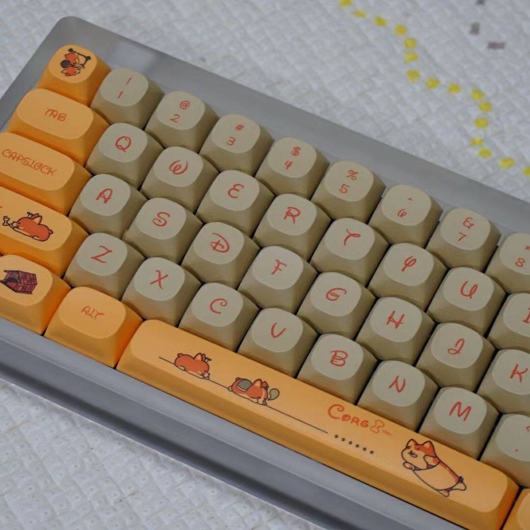 Corgi keycap 129 keys ma profile pbt sublimation for cherry mx switch mechanical keyboard rk61/anne pro 2/gk61