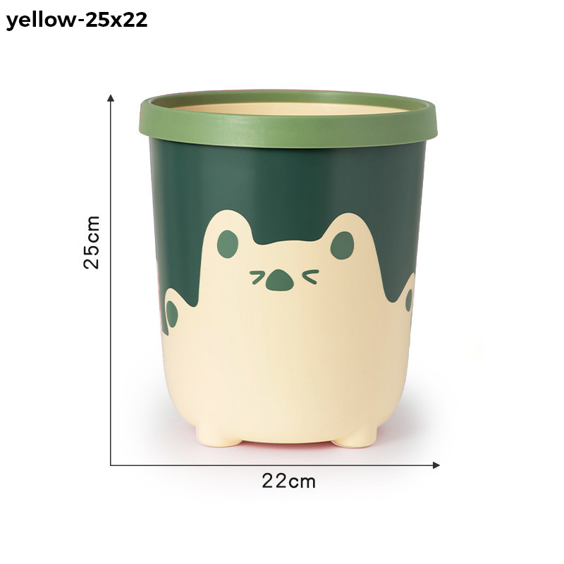 KS Cartoon hugging bear household round kitchen trash can, tea can, tea dregs bucket, office garbage storage bin