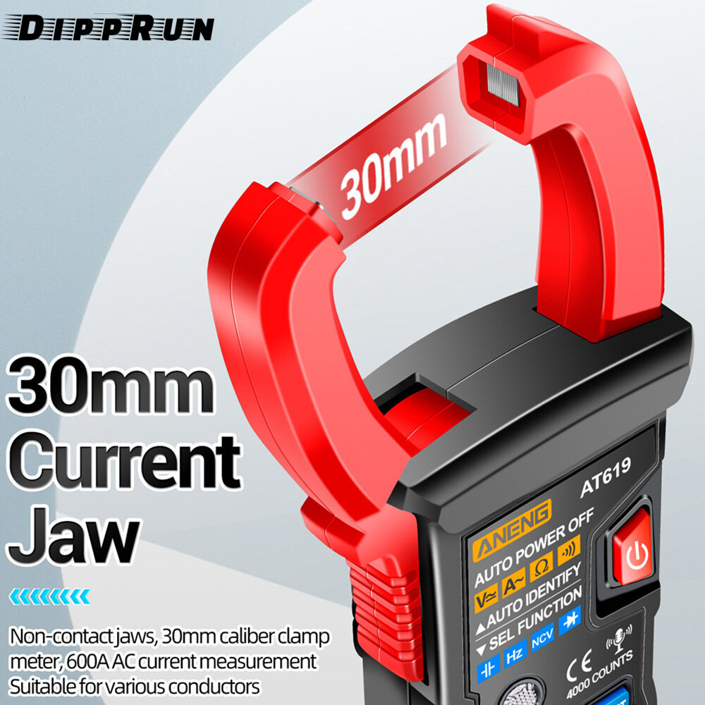 DIPPRUN ANENG AT619 Clamp Meter with Voice Broadcast Multimeter Tester Measures AC/DC Current Voltage Resistance Diodes